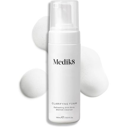 Medik8 Clarifying Foam Exfoliating Aha/Bha Facial Cleanser Purifying Decongesting Anti-Imperfection Hydrates Smooths Blemish-Prone Skin