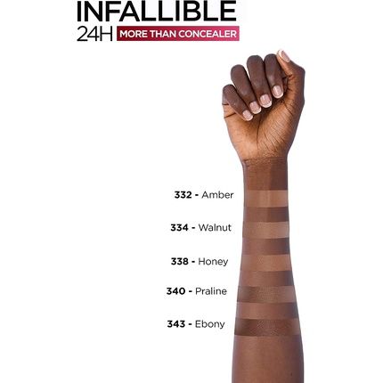 L'Oreal Paris Full Coverage Concealer With A Matte Finish Infallible 24H More Than Concealer 11Ml 340 Praline - Image 3