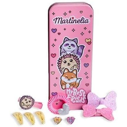 مجموعة حوريات البحر إير فال مارتينيليا للأطفال، صندوق هدايا مع مشابك شعر وأقواس وحلقات ربط شعر ومشبك، مجموعة مجوهرات للأطفال وإكسسوارات شعر متضمنة بلاستيك بدون أحجار كريمة