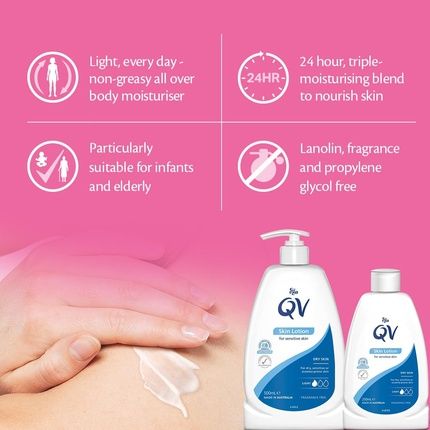 Qv Skin Lotion Lightweight Hydrating Moisturiser For Dry Sensitive Skin Emollient Body Lotion Fragrance Free Noncomedogenic Body Cream Soothing Skin Care For Eczema Psoriasis