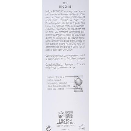Ericson Laboratoire Acti-Biotic Sebo Cream - Image 3