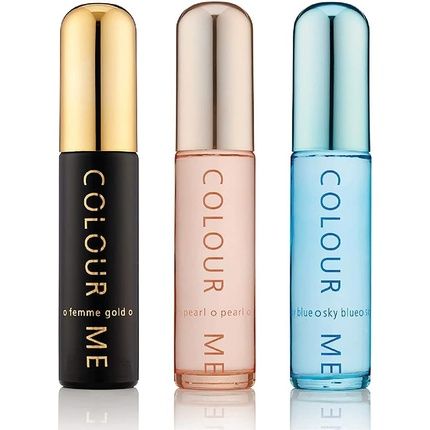 Colour Me Sky Blue/Gold Femme/Pearl Fragrance For Women 3 X 50Ml