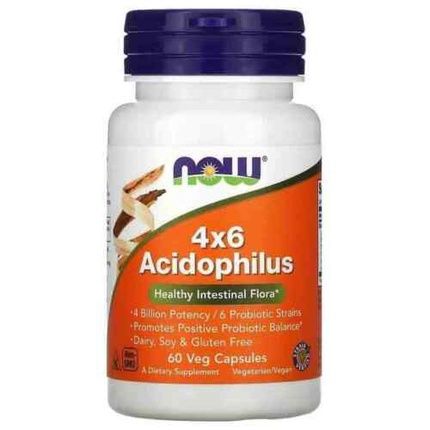 Now Foods Acidophilus 4X6 Probiotic 60/120 Capsules - Image 4