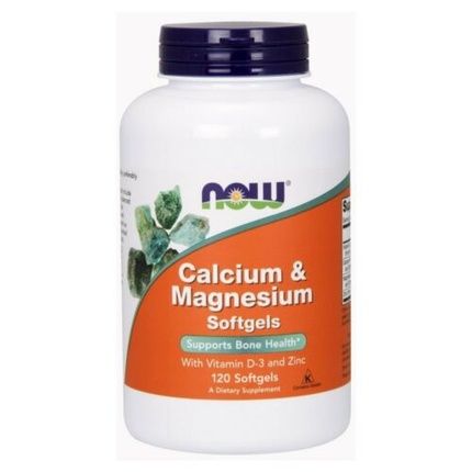Now Foods Calcium & Magnesium Vitamin D3 & Zinc 120 Softgels - Image 3