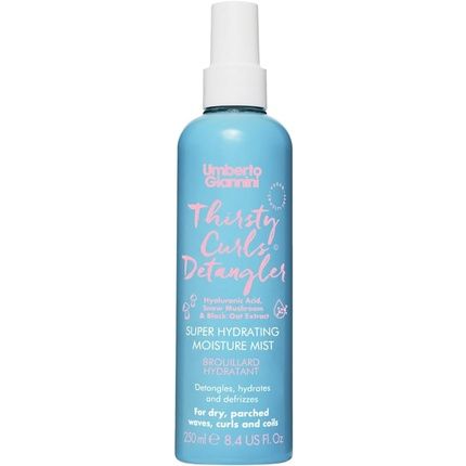 Umberto Giannini Thirsty Curls Detangler Super Hydrating Moisture Mist 250Ml Vegan Leave In Conditioner Spray