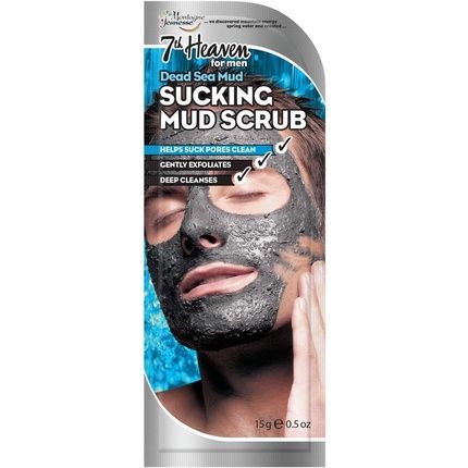 Montagne Jeunesse 7Th Heaven Dead Sea Mud Sucking Mud Scrub For Men With Dead Sea Salt And Orange Oil 15G