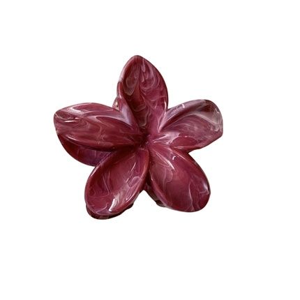 Ecarla Hair Clip In The Shape Of A Flower In Pearlescent Burgundy Melange Color