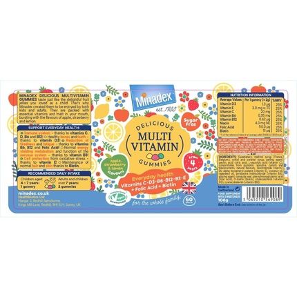 Minadex Premium Multivitamin Gummies، عدد 60 للبالغين والأطفال