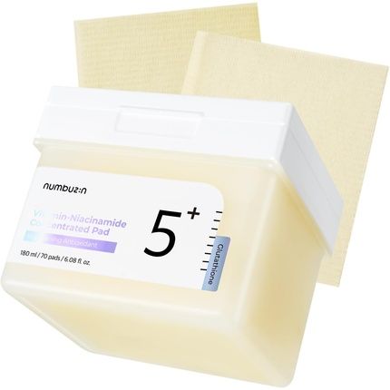 No.5+ Niacinamide Concentrated Toner Pad With Glutathione, Niacinamide, Pha & Lha 180Ml 70 Pads