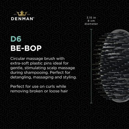 Denman Shampoo And Carpet Brush D6 High Quality Plastic Black