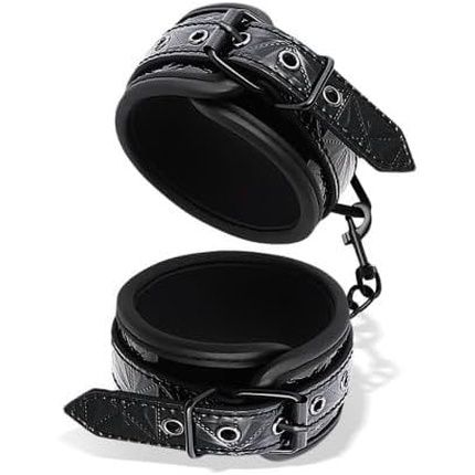 Adjustable Sapphire Vegan Leather Wrist Cuffs