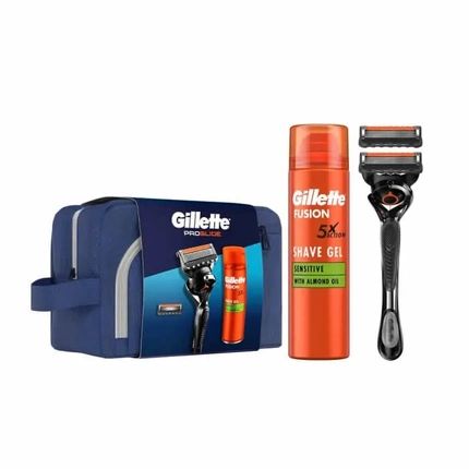 Gillette Proglide Men'S Wet Razor Gift Set With 1 Replacement Blade And Fusion Ultra Sensitive Shaving Gel 200Ml