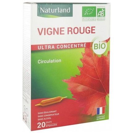 Naturland Organic Red Vine Circulation 20 Drinkable Phials 10Ml