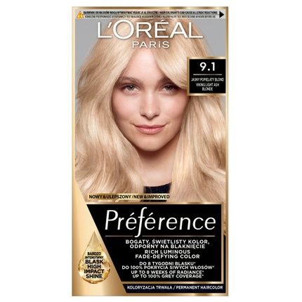 L'Oreal Preference Hair Color 9.1 Light Ash Blonde
