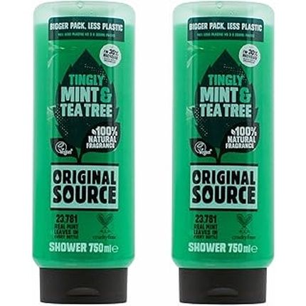 Original Source Xxl Shower Gel Mint & Tea Tree, 2 X 750 Ml