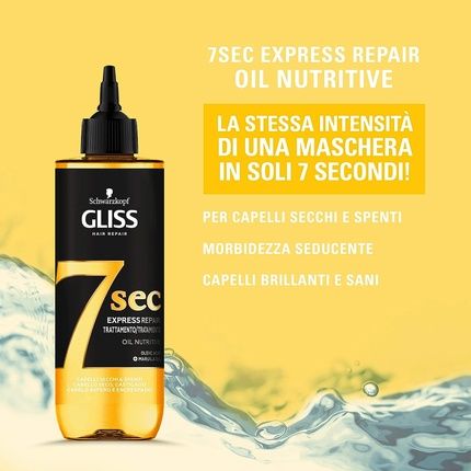 Schwarzkopf Gliss 7 Sec Express Repair Oil 200Ml - Image 3