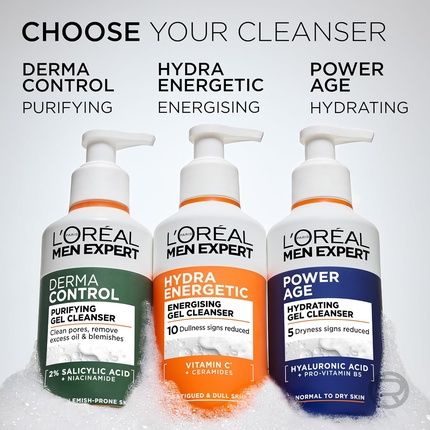 L'Oreal Men Expert Power Age Hydrating Gel Cleanser - Visibly Reduces Tightness - Image 3