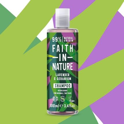 Natural Lavender And Geranium Shampoo Nourishing Vegan And Cruelty-Free 100Ml Travel Size