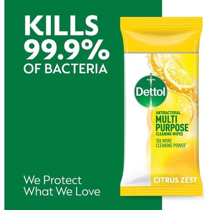 Dettol Multi Purpose Antibacterial Cleaning Wipes, Citrus, 105 Wipes