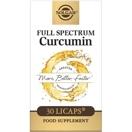 Solgar Full Spectrum Curcumin Softgels 30 Pack Liquid Extract Of Turmeric Supports Brain Joint & Immune System Health Gluten Free Gold