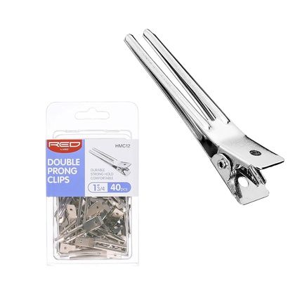 Red By Kiss 40Pcs 1.75" Slide-In Hair Clips Durable Metal Curl Setting Clips For Hairdressing Sectioning & Retwisting Rust-Free Hair Pins For Dreads Dreadlocks & Twist Styles