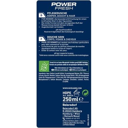 Nivea Men Power Fresh Nourishing Shower Gel 250Ml