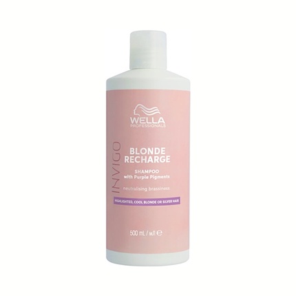 Wella Professionals Invigo Blonde Recharge Shampoo For Highlighted Cool Blonde Or Silver Hair 500Ml