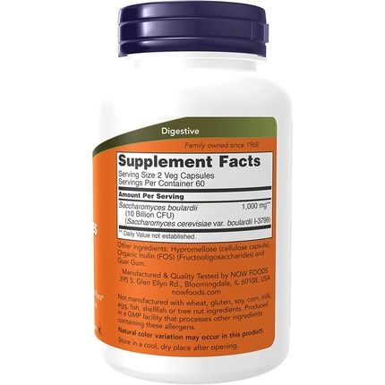 Now Foods Saccharomyces Boulardii 120 Vcaps 115G