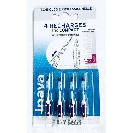 Inava Trio Brush Heads Refill Pack Compact Size Iso5 1.8 - Pack Of 4