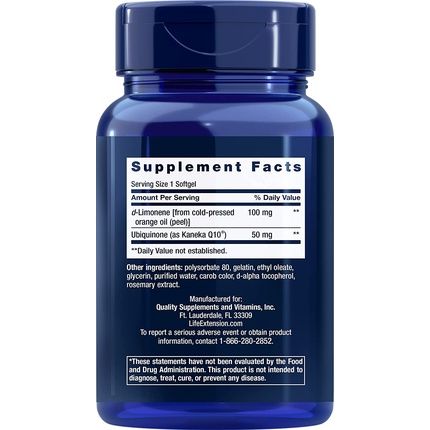 Life Extension Super-Absorbable Coq10 50Mg With D-Limonene Heart Health Support Supplement 60 Softgels