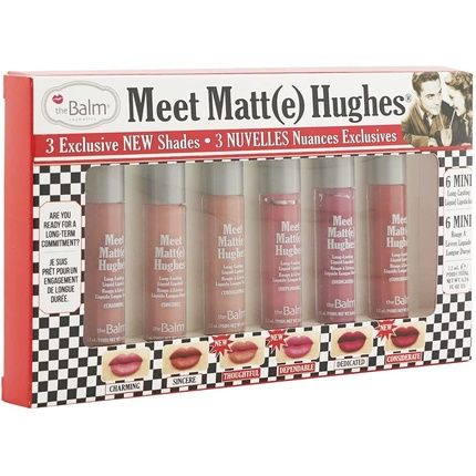 Thebalm Meet Matt(E) Hughes Volume 14 Set Of 6 Mini Long-Lasting Liquid Lipsticks With 3 New Shades