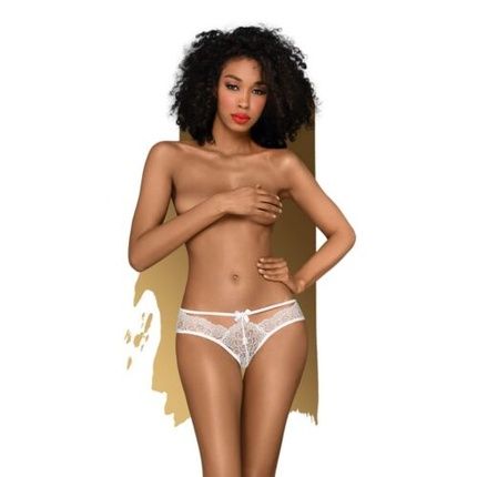 Penthouse Lingerie Adore Me Lace Panties With Bow And Strap Details White - Image 4