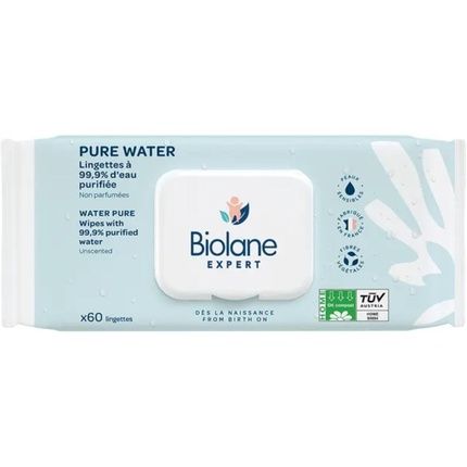 Biolane Expert Pure Water Wipes 60 Wipes - Pack Of 3