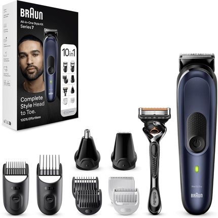 Braun All-In-One Style Kit Series 7 Mgk7410 10-In-1 Kit For Beard Trimmer Hair Manscaping Black