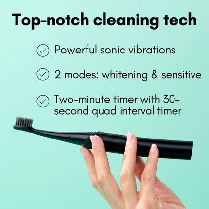 Burst Curve Sonic Electric Toothbrush For Adults - Black Slim Travel Brush - Image 3