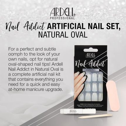 Ardell Nail Addict Natural Style Artificial Nails Salon Quality Nail Tips For Home Natural Oval