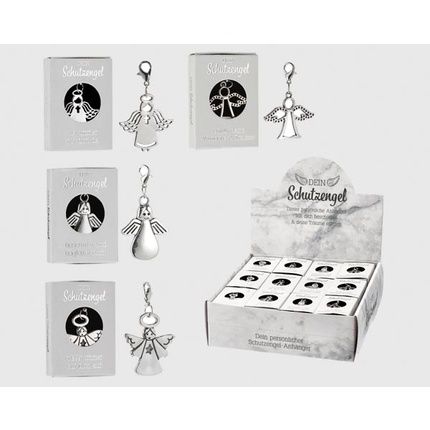 Cepewa Guardian Angel In A Box - 4 Assorted Metal Pendants, Box Size 5.5X4X1Cm