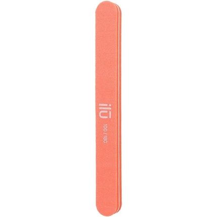 T4B Ilu Double-Sided Pink Nail File For Manicure And Pedicure Straight Shape 100/180 Grit