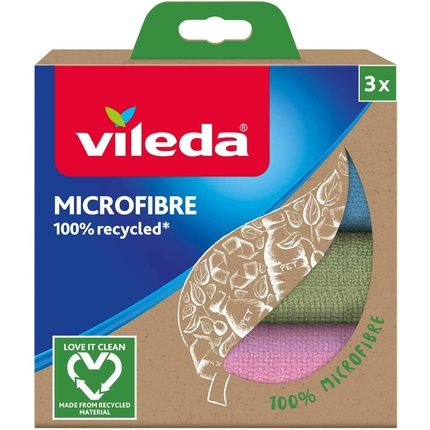 Vileda Microfibre Recycled 3 Cloths Multicolor Polyester 3 Units