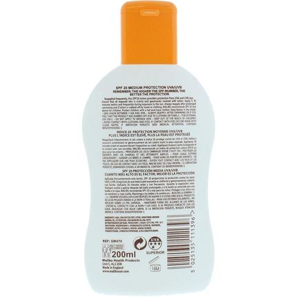 Malibu Sun Spf 20 Lotion Medium Protection Sun Cream Water Resistant Vitamin Enriched 200Ml