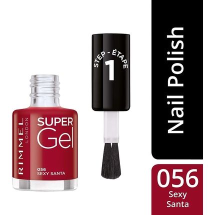 Rimmel London Super Gel Nail Polish At-Home Gel Manicure Sexy Santa Red Shades 12Ml - Image 3