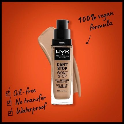 Nyx Can'T Stop Won'T Stop Full Coverage Foundation Classic Tan 30Ml