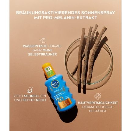 Nivea Sun Sunscreen Spray Spf 20 Protection And Tan 200Ml - Image 3