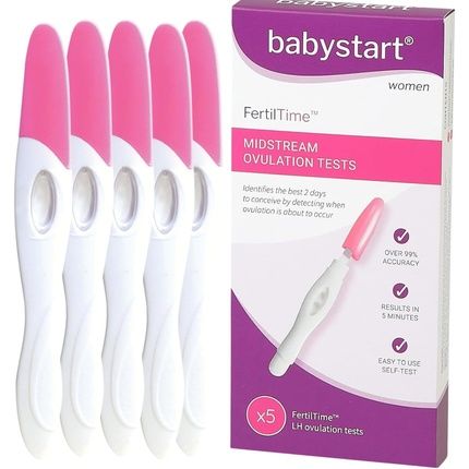 Fertiltime Ovulation Tests 5X Lh Test Strips Midstream Hormone Testing - Pack Of 5