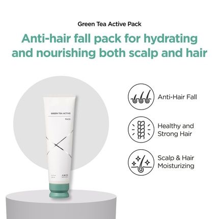 Amos Professional Green Tea Active Hair & Scalp Pack L Anti-Aging For Fine Hair - Image 3