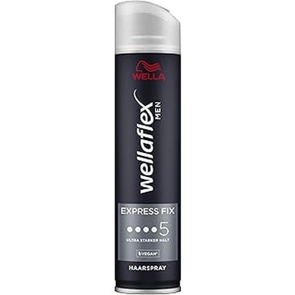 Wella Wellaflex Men Express Fix Hairspray - Ultra Strong Hold, 48 Hour Durability, Vegan, 250 Ml