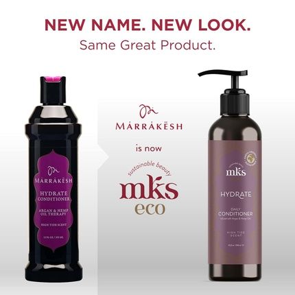Earthly Body Mks Eco Hydrate Conditioner Nourish Moisturize Hair Protect Against Breakage Moroccan Argan Oil Hemp Seed Oil Vegan Cruelty Free High Tide 10 Ounce
