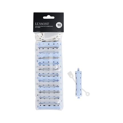 T4B Lussoni Curlers With Rubber Band For Waves And Perm Treatment, Curly And Elastic Hair, Easy To Use, Two-Tone, 13X70Mm