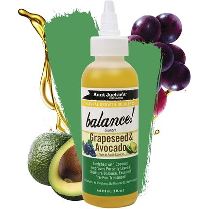 Aunt Jackies Balance Grapeseed & Avocado Oil 4Oz