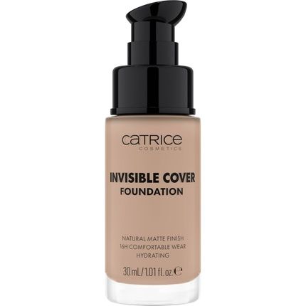 Catrice Invisible Cover Foundation 30Ml 020N Moisturizing Long-Lasting Natural For Dry Skin Vegan Oil-Free Paraben-Free Microplastic-Free